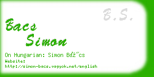 bacs simon business card